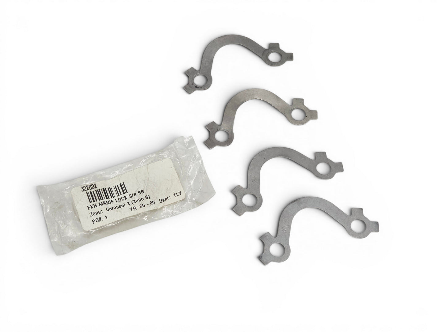 1966-1980 Corvette C2 C3 Exhaust Manifold Lock Set Stainless 327 350 - Set of 4