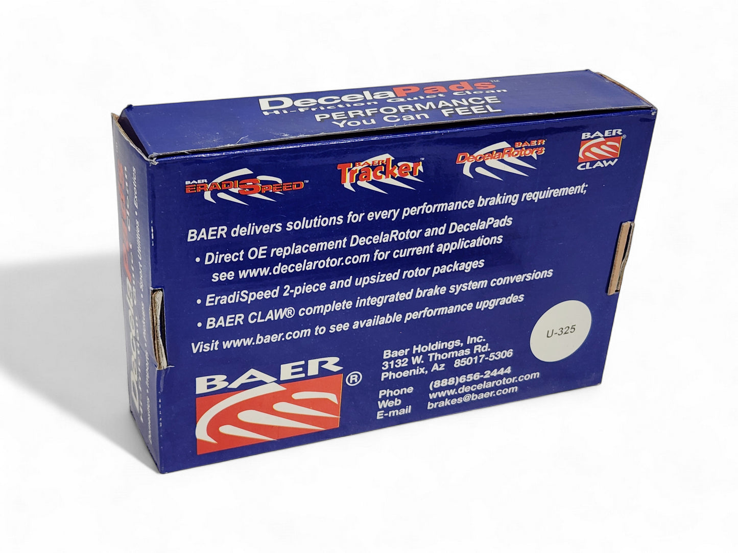 1997-2004 Corvette C5 and C6 Base - Baer Decela Front Brake Pads D0731