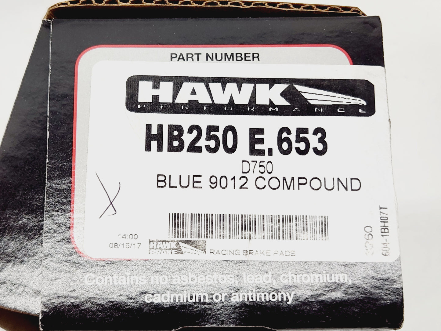 1998-2002 Firebird Camaro Rear Brake Pads HB250E.653 D750 Hawk Performance