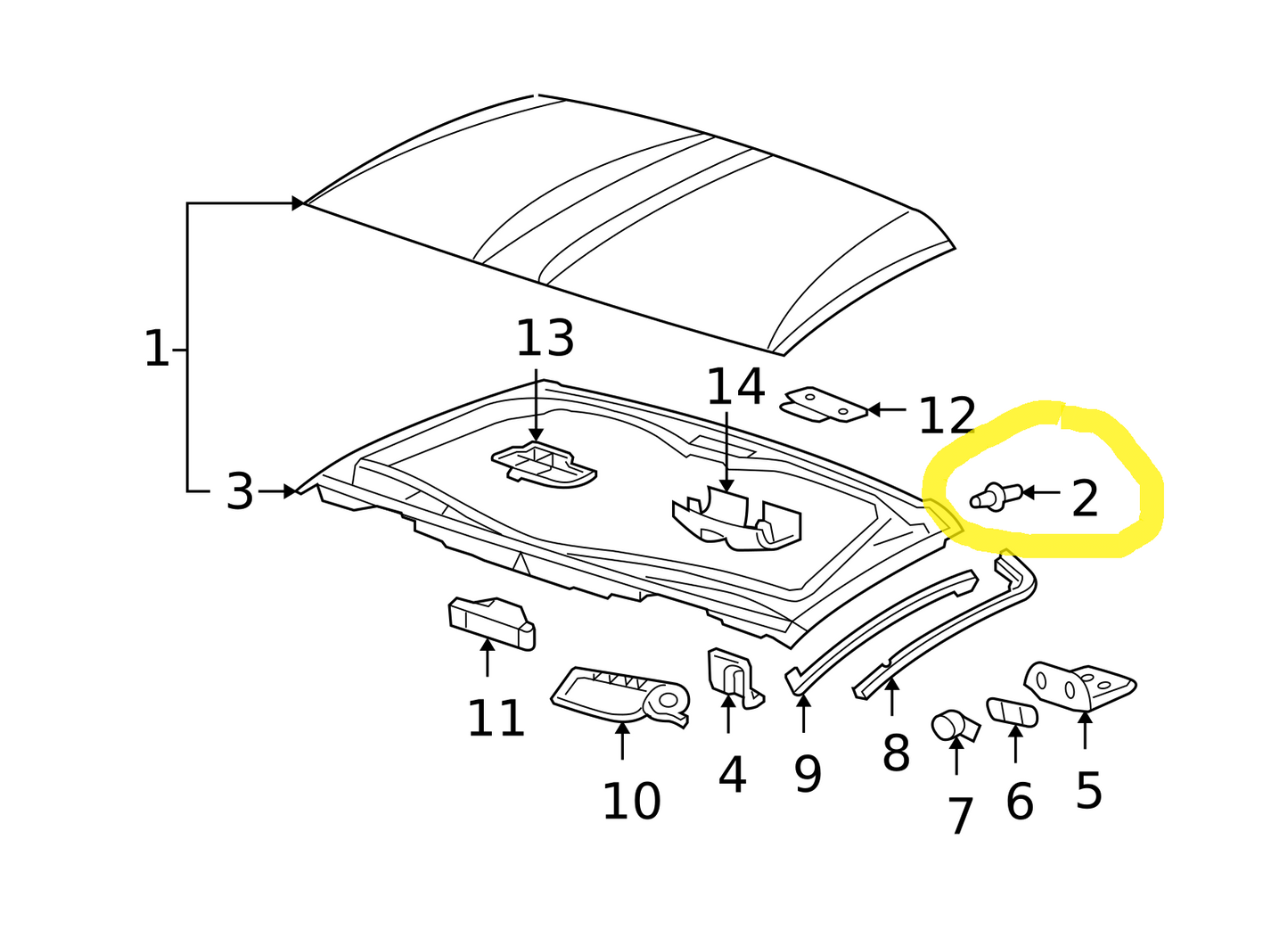 1999-2025 Chevy Corvette C5 C6 C7 C8 Rear Top Locator Pins OEM GM 11562047