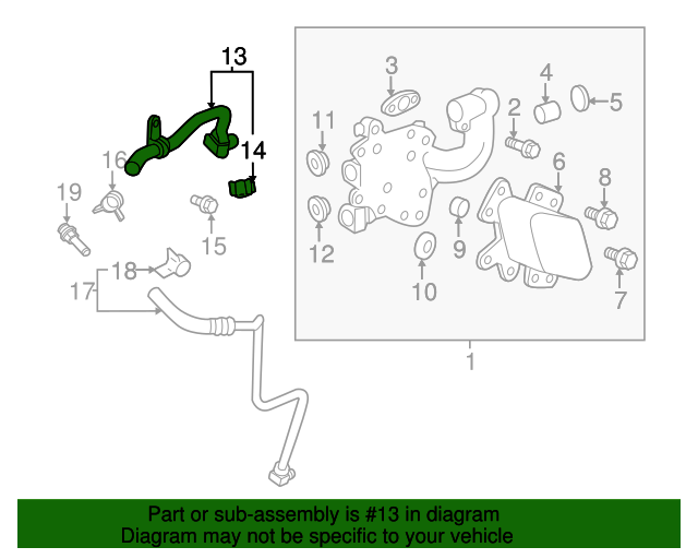 2009-2015 Cadillac CTSV LSA Engine Oil Cooler Outlet Pipe Assembly OEM GM