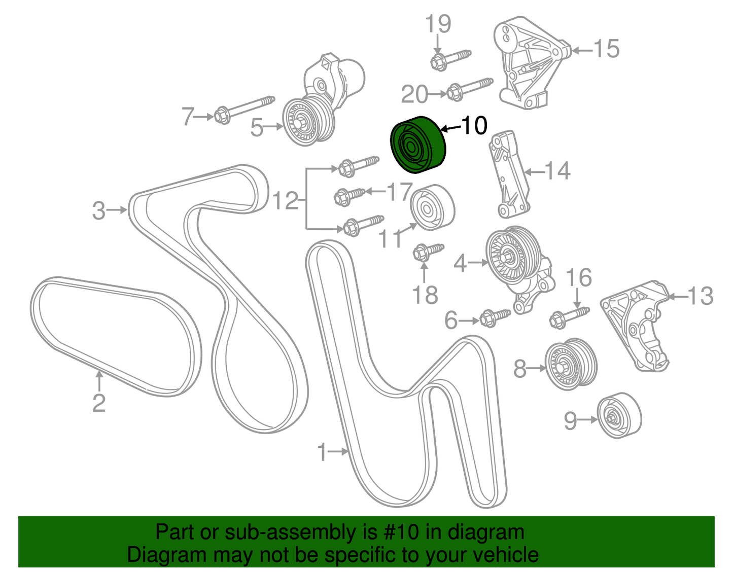 2009-2015 LSA Camaro ZL1 Cadillac CTSV Supercharger Idler Pulley OEM GM 12606031