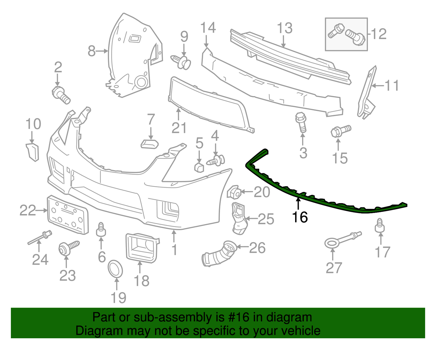 2009-2015 Cadillac CTSV Front Bumper Lower Air Deflector OEM GM 25882978