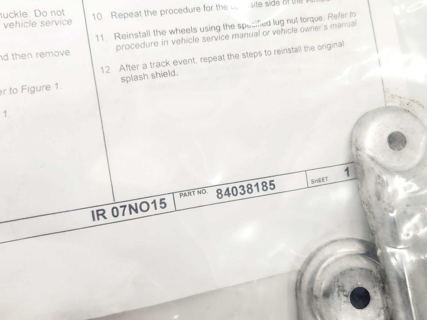 2014-2019 Chevy Corvette C7 Brake Cooling Wheel Blocker Set OEM GM