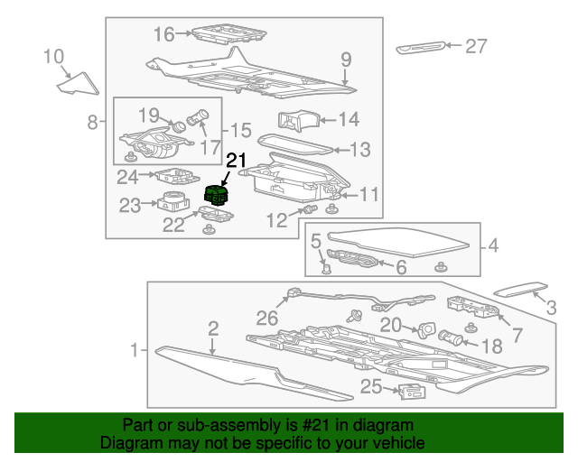 2014-2019 Chevy Corvette C7 Electronic Parking Brake Switch OEM GM 22774049