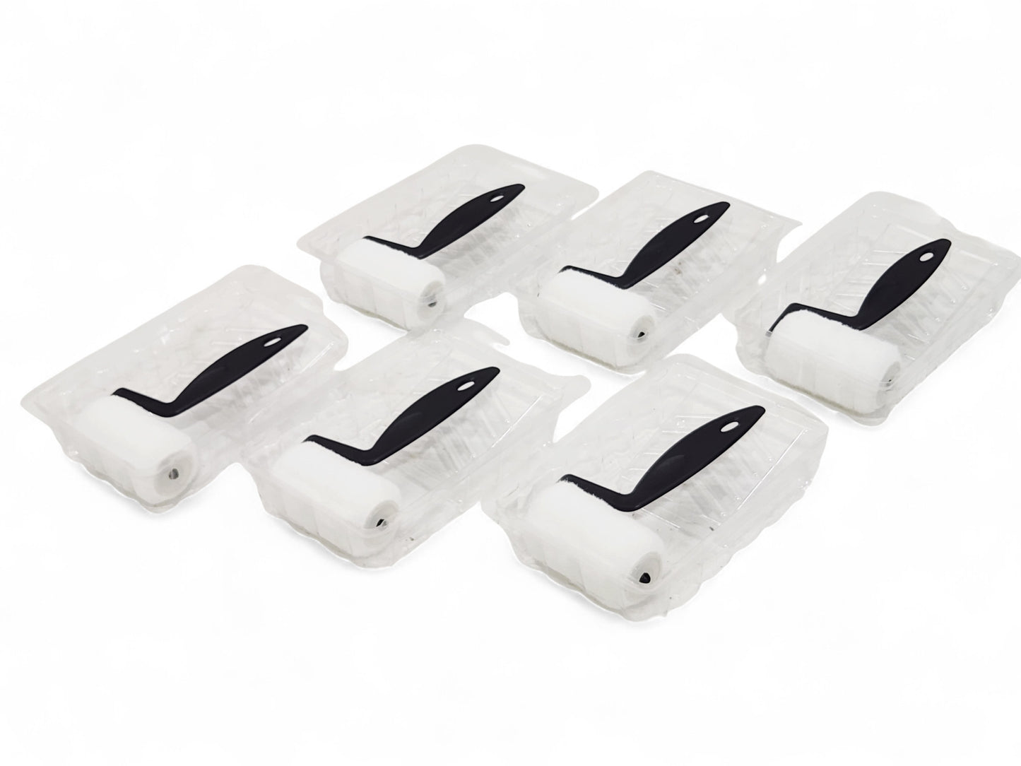 3 in. x 1/4 in nap Tiny Trim Shed Resistant White Woven Mini Paint Roller Kit - 6 Kits