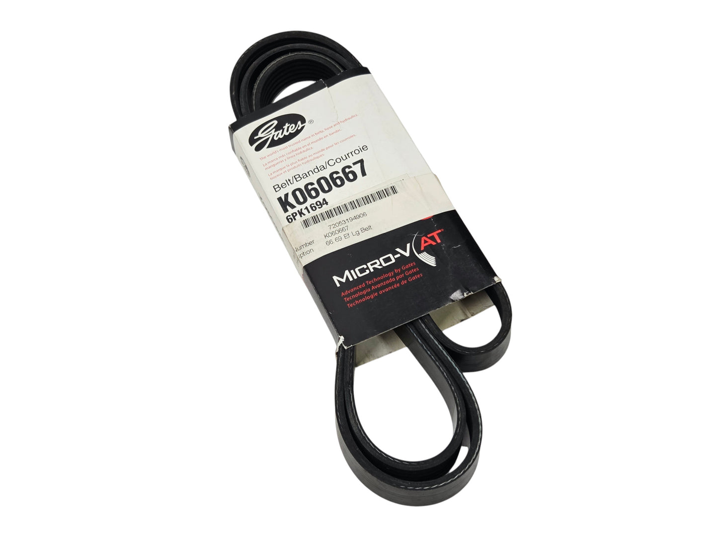 Gates K060667 V Ribbed Belt 6 Rib 66.69inch Long 6PK1694