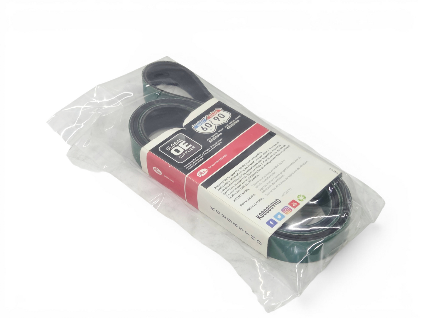 K080859HD Gates Serpentine Heavy Duty Micro-V Belt 8PK2181 86 7/16"