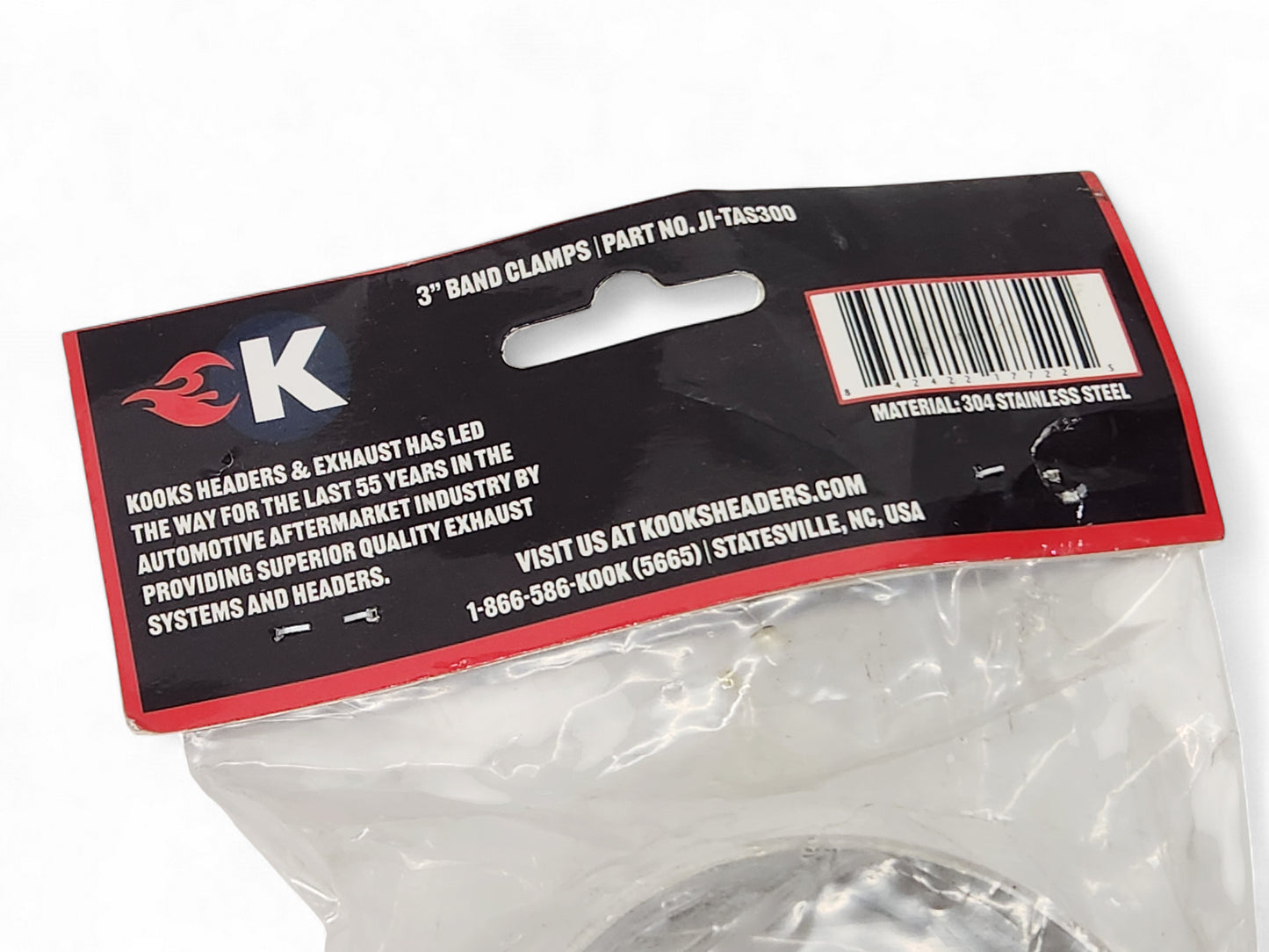 Kooks 3" Stainless Steel Band Clamp for notched Slip Joint Connections - Set of 3