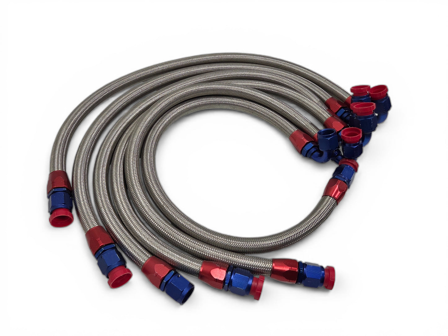Lot of 5 Goodridge -10 Hoses 120 degree with swivel fittings Braided Line