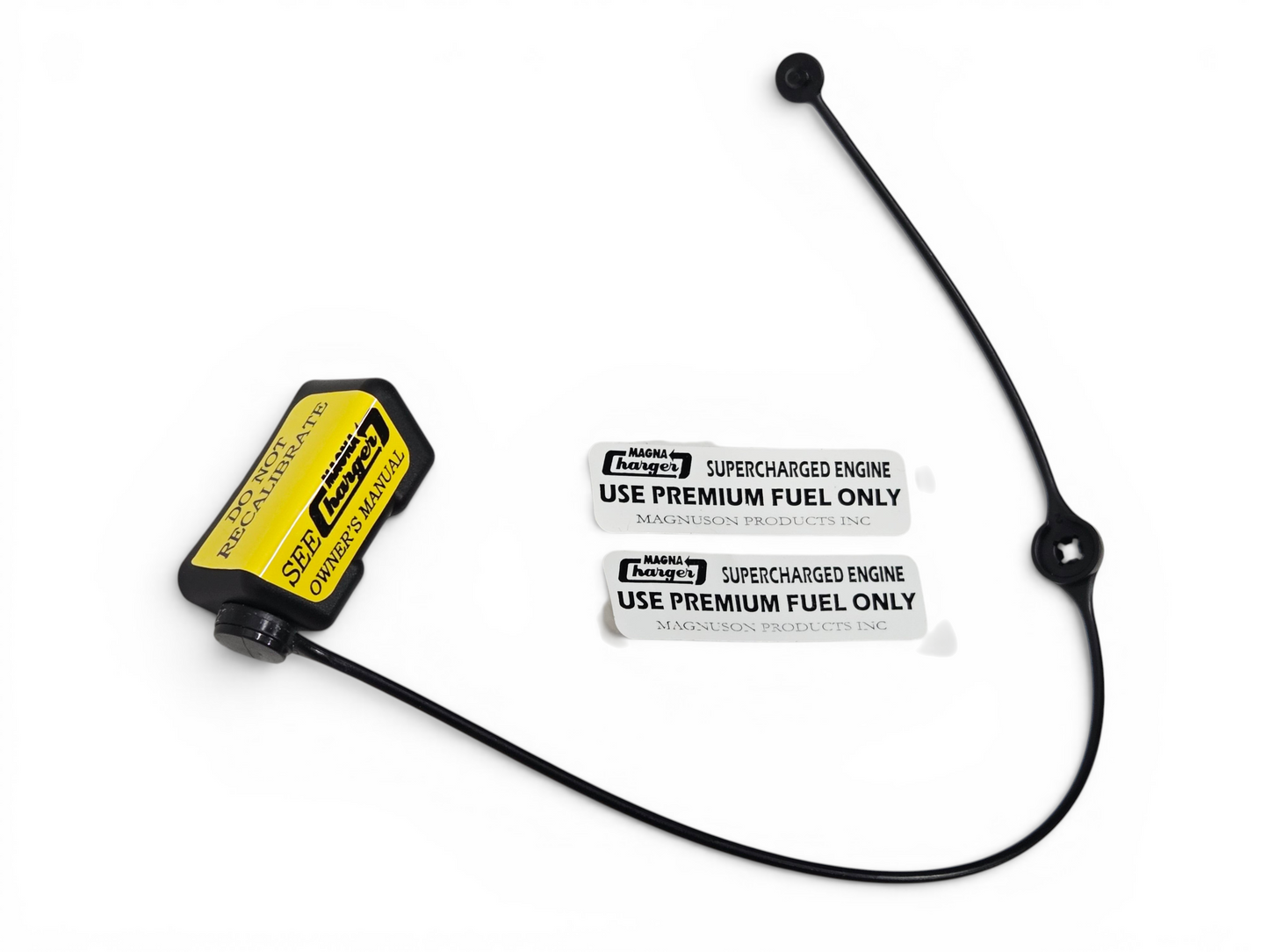 Send it Auto Parts Magnuson supercharger kit including two premium fuel decals and a diagnostic OBD port cover