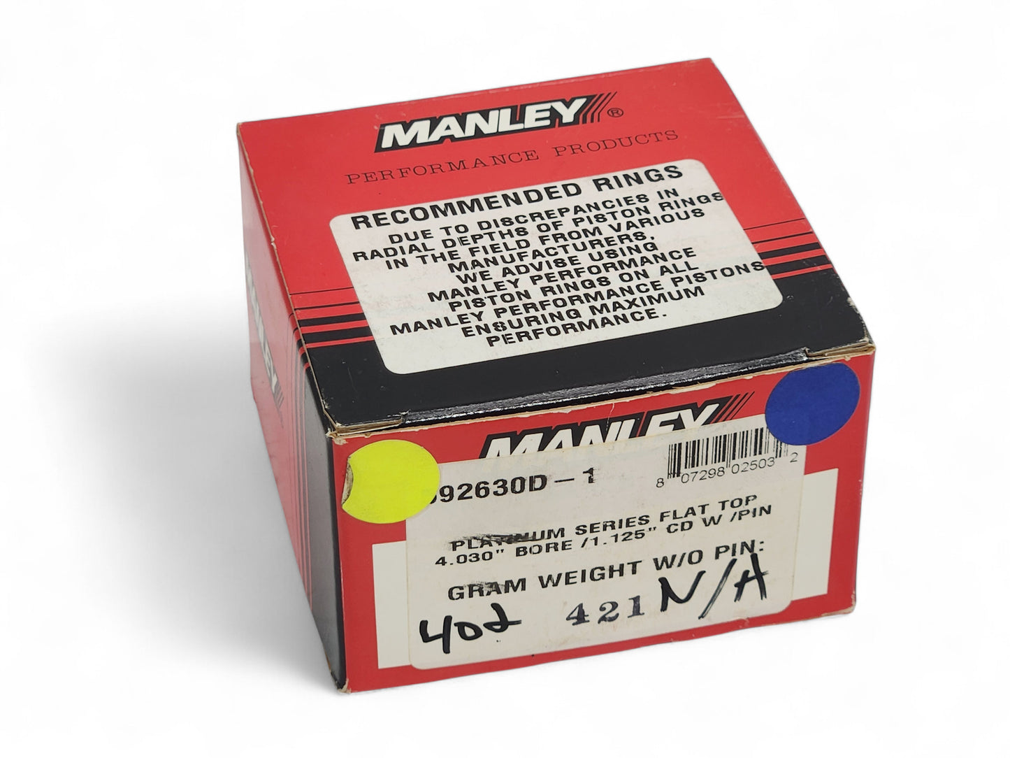 Manley Platinum LS Series Piston 592630 4" Stroke 4.030 Bore -4CC