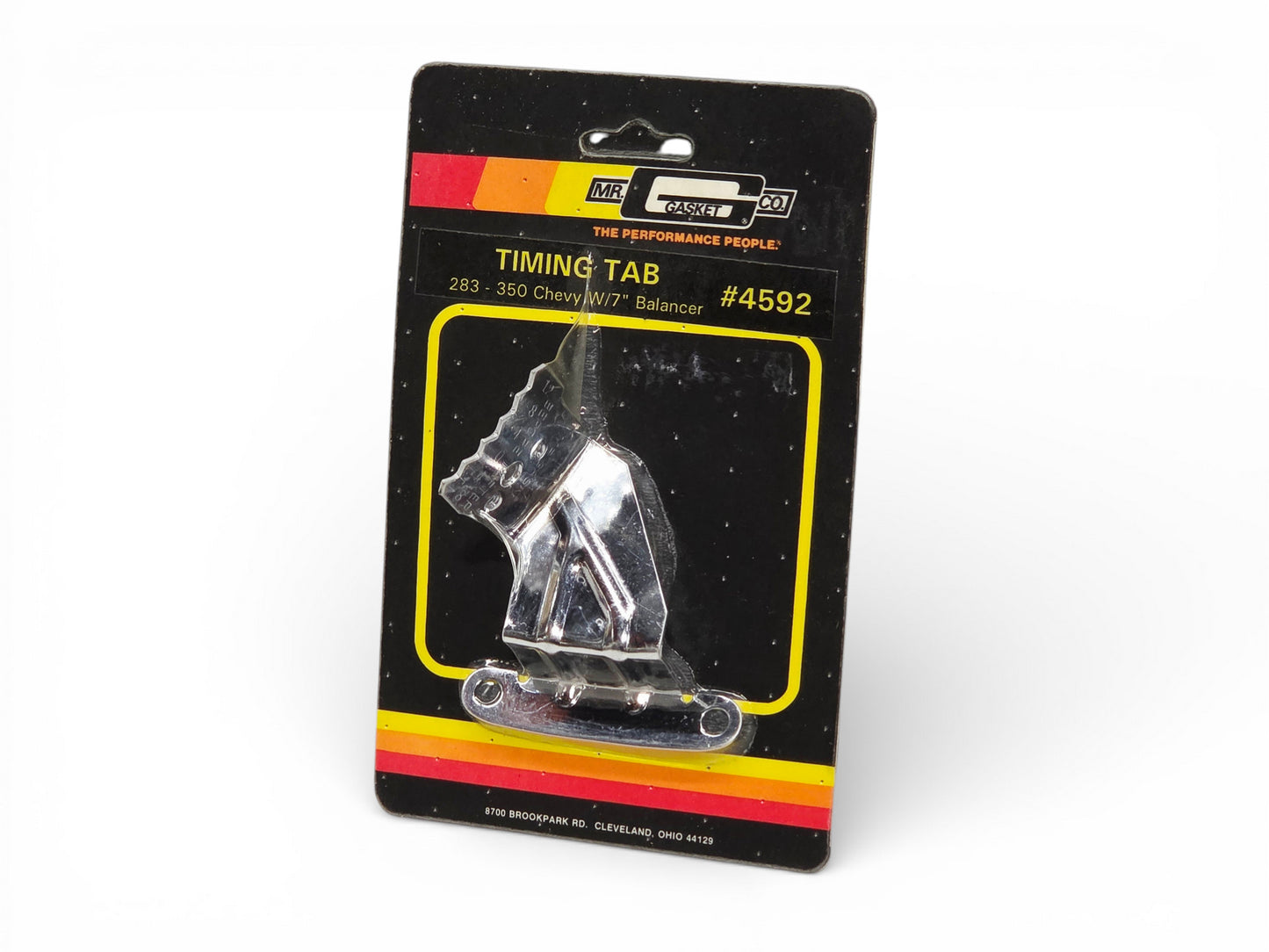 Mr. Gasket Chrome Timing Tab 4592 Chevrolet Small Block with 7 Inch Balancer