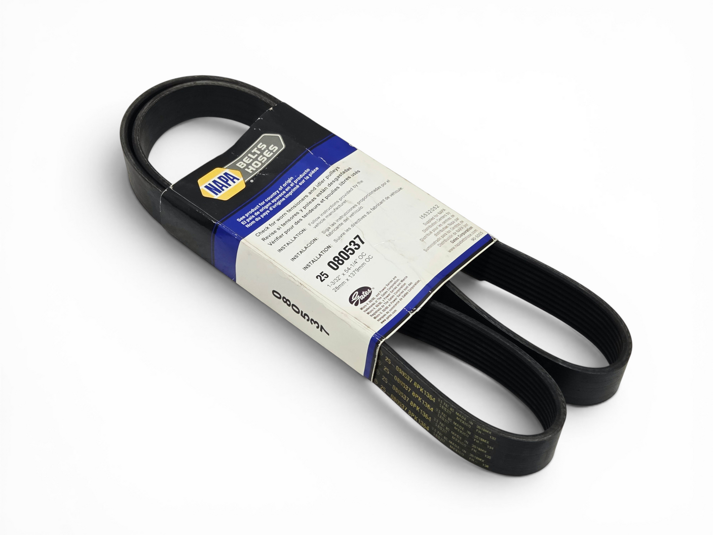 NAPA Automotive V-Ribbed Serpentine Belt Standard K08 1 3/32" x 54 1/4"