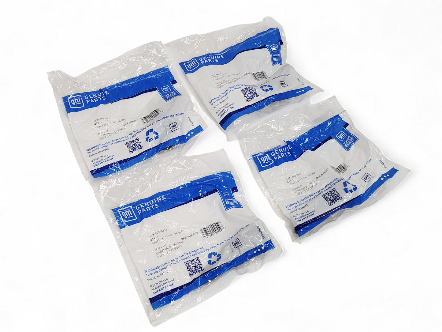 Set of 4 - Genuine OEM GM 433MZ Tire Pressure Monitor Sensors TPMS 86530815