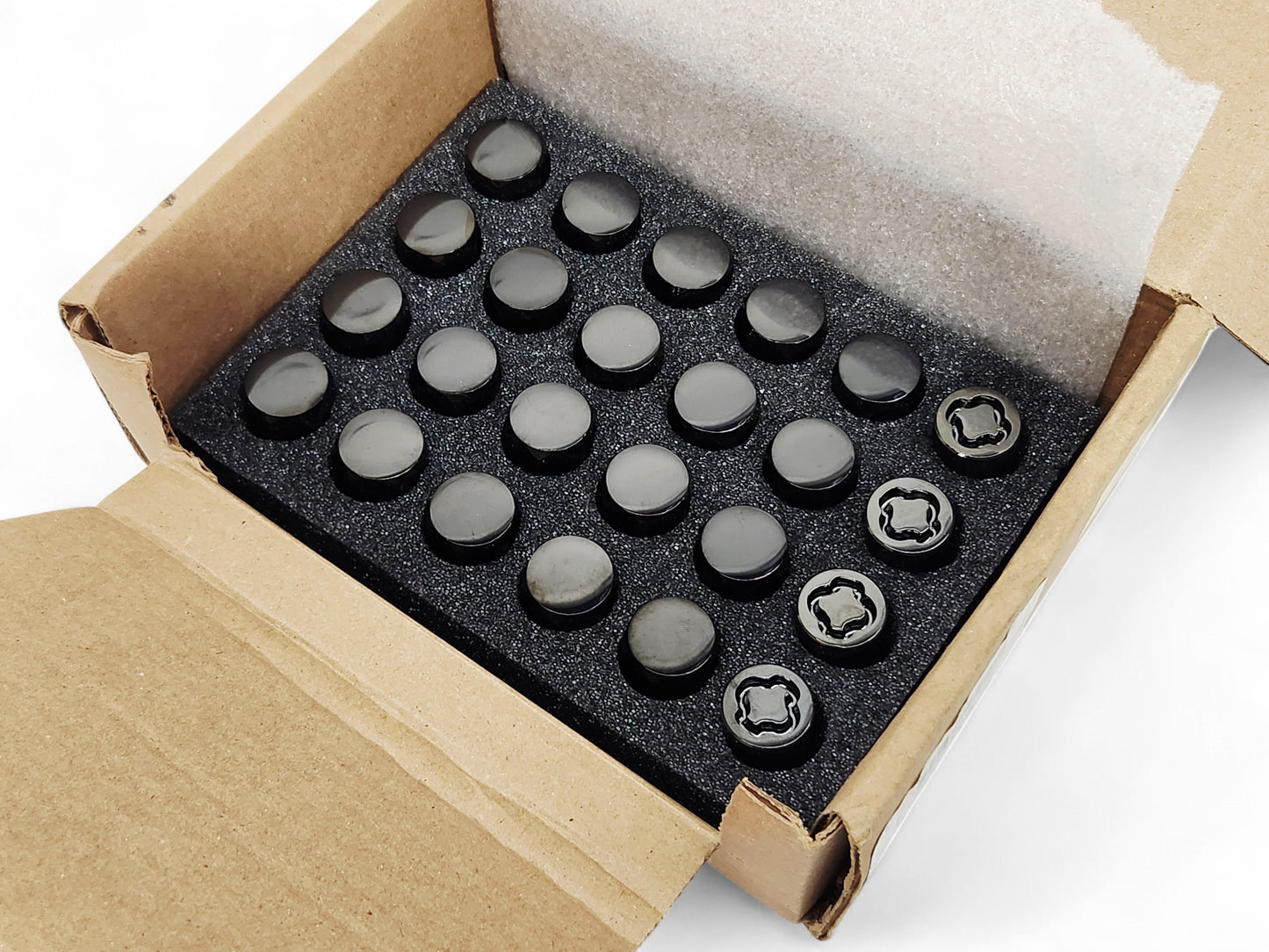 Yukon Suburban Escalade Black Polish Lug Nuts Lock Set 24 OEM GM 84332438