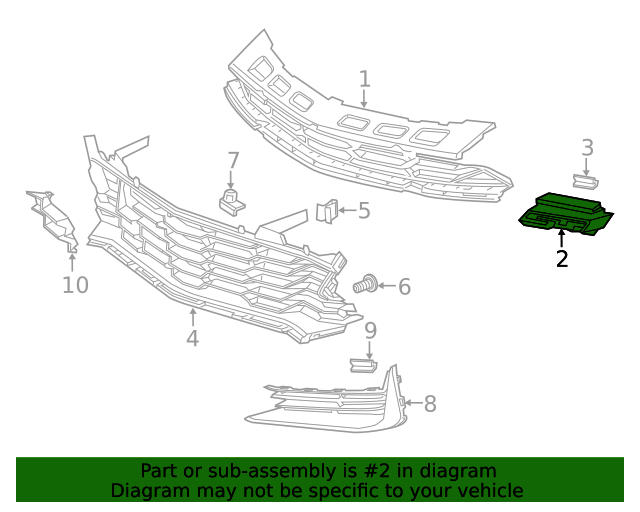 2019-2024 Chevy Camaro SS Front Grille Gray Emblem with Bracket OEM GM