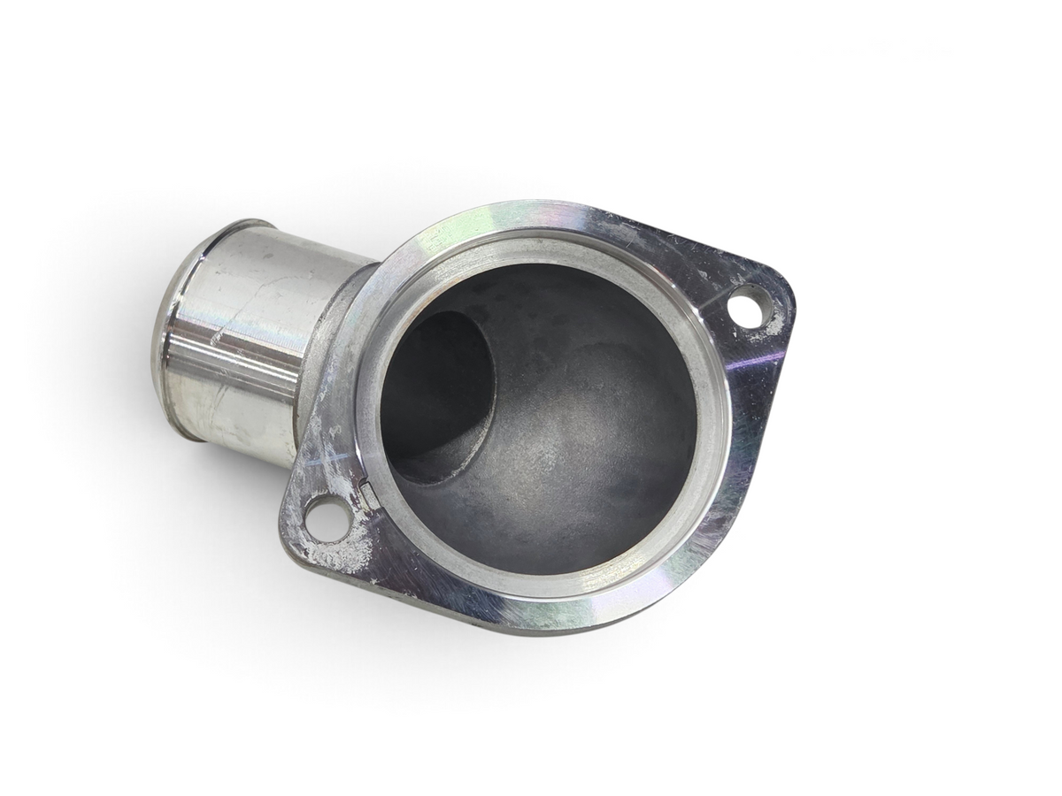 Send it Auto Parts OEM engine coolant thermostat housing for Chevrolet Corvette C8, metallic finish