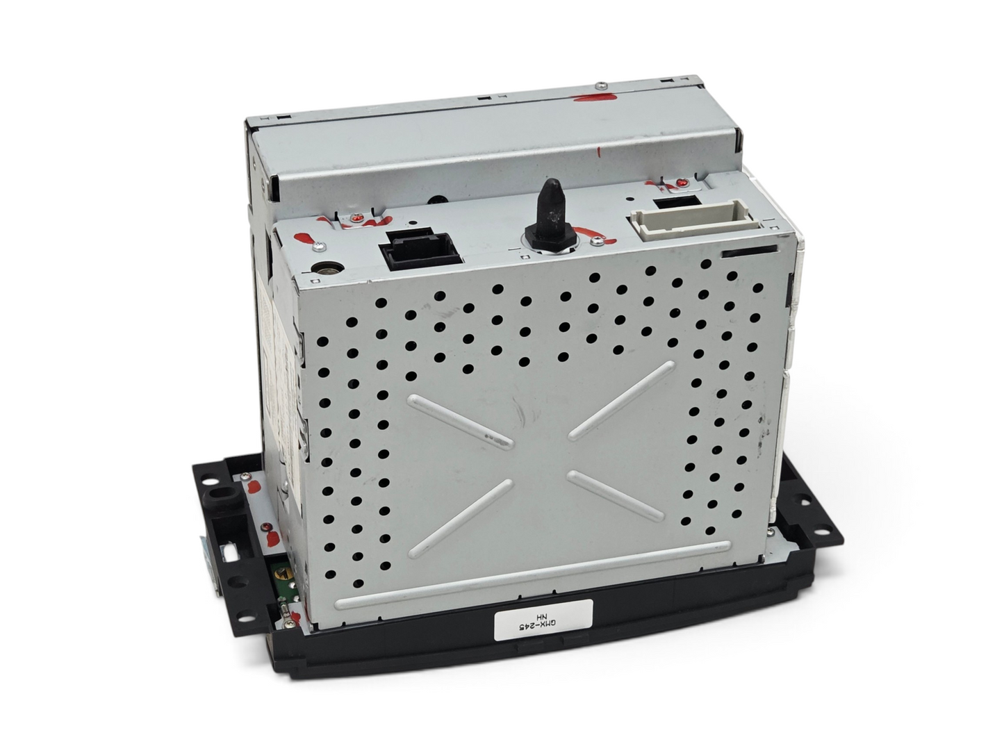 Send it Auto Parts OEM GM 6-disc CD changer radio for 2005-2007 Corvette C6, rear view showing metal casing