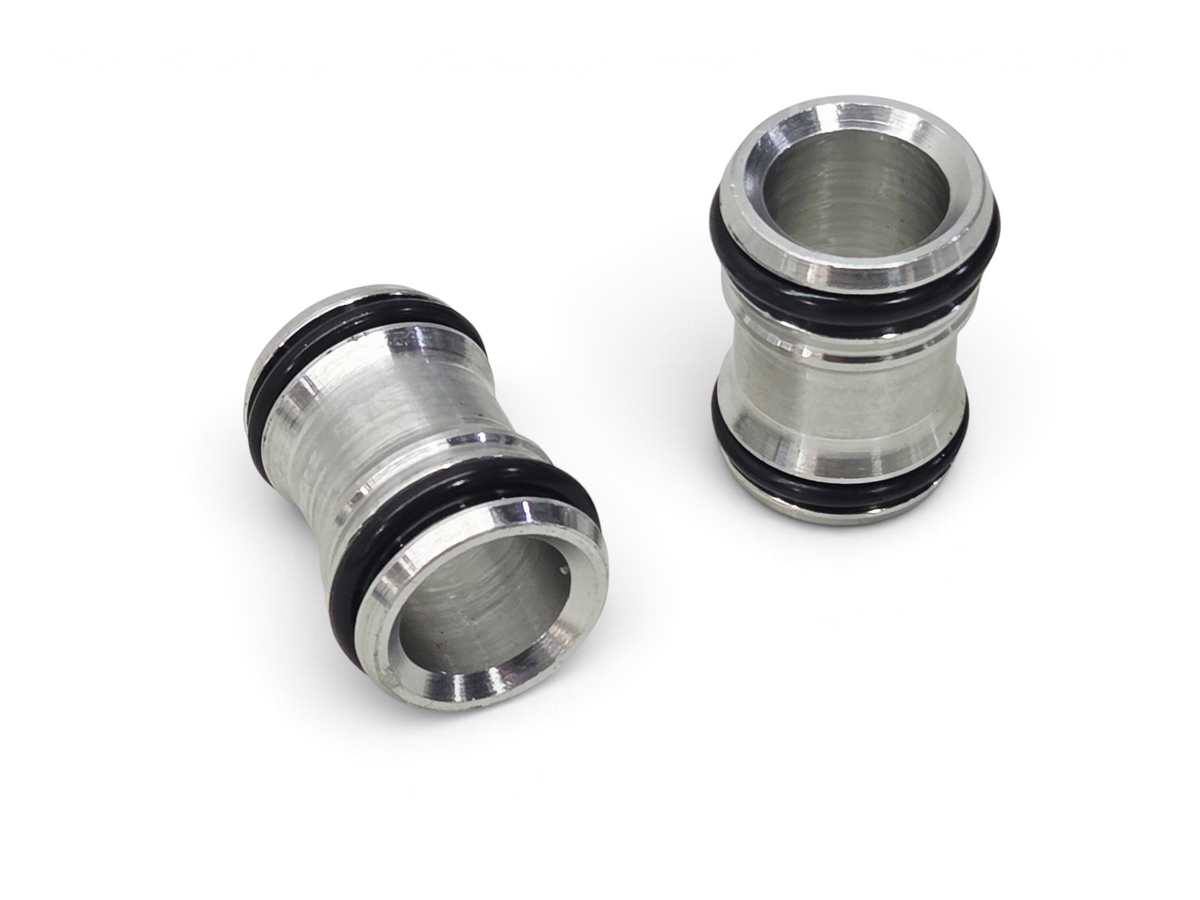 Send it Auto Parts OEM GM engine oil transfer tubes for Chevy Corvette C8 6.2L, featuring silver metal and black O-rings.