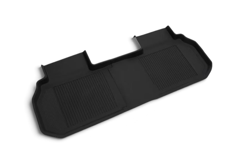 Send it Auto Parts jet black all-weather second-row floor liner for Traverse, Acadia, and Enclave vehicles.