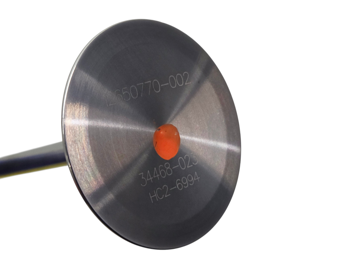 Send it Auto Parts OEM GM 12650770 titanium intake valve for Gen V LT4 engines, showing part markings on the valve face.
