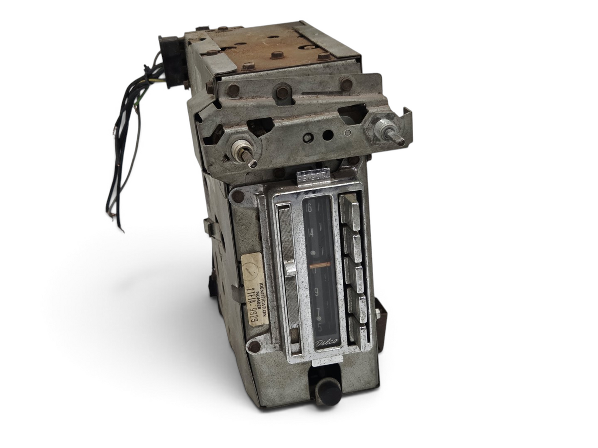 Send it Auto Parts OEM GM 1963-1967 Corvette C2 AM FM radio with chrome faceplate and original wiring harness