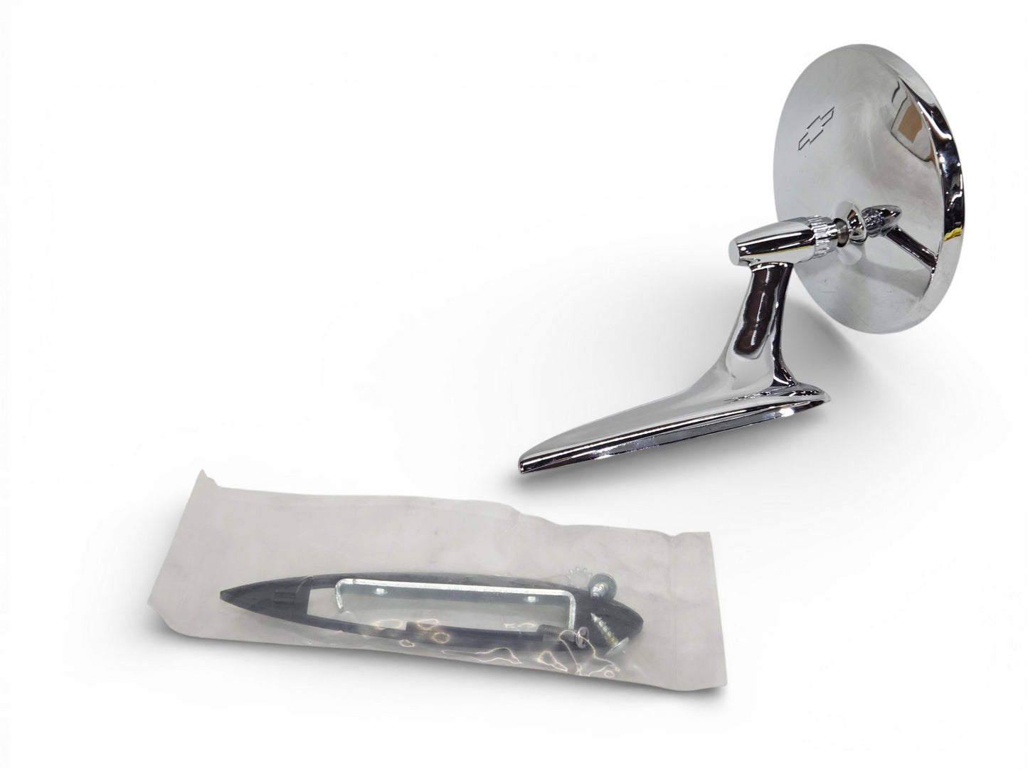 1963-1972 Chevrolet Outer Door Mirror Chrome with Bowtie Logo