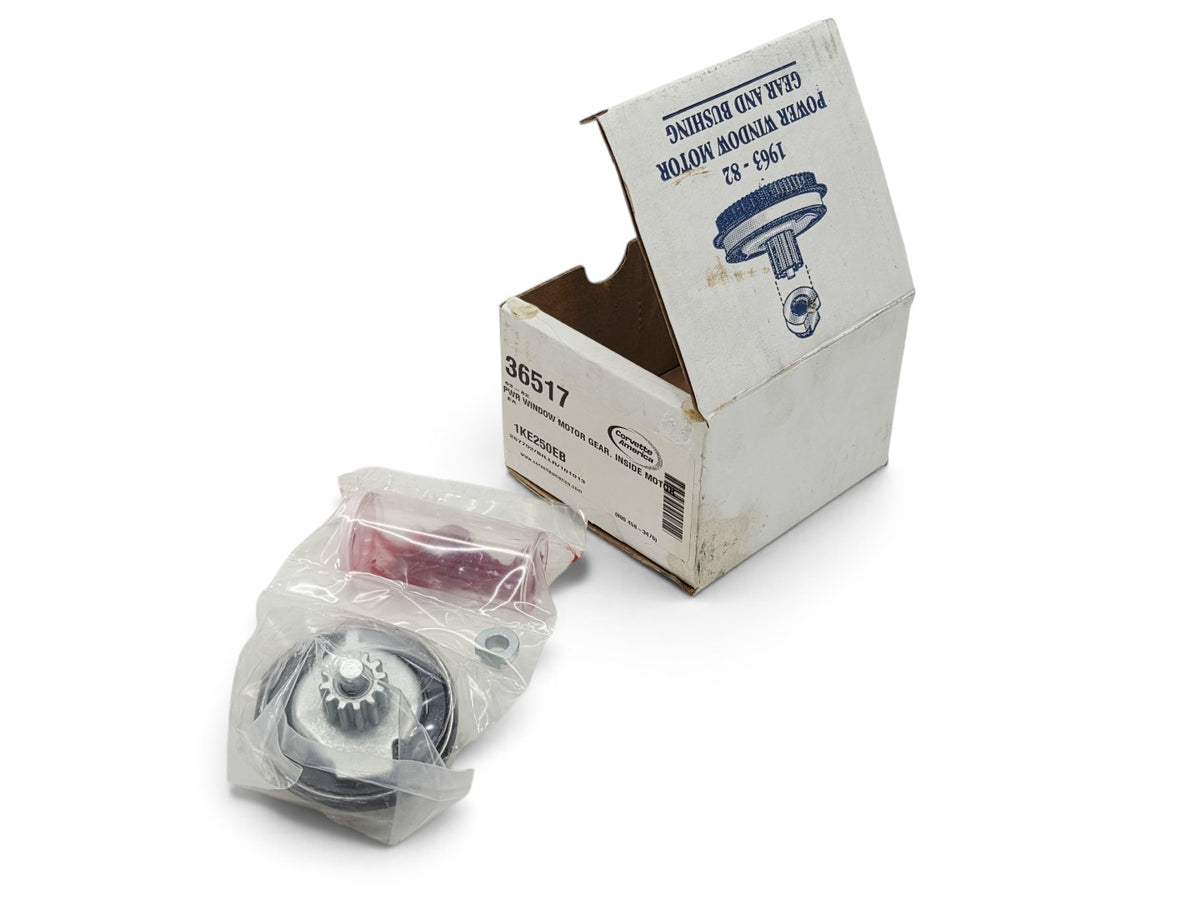 Send it Auto Parts Corvette C2 C3 power window motor gear kit with nylon and metal gears, lube, and bushing.