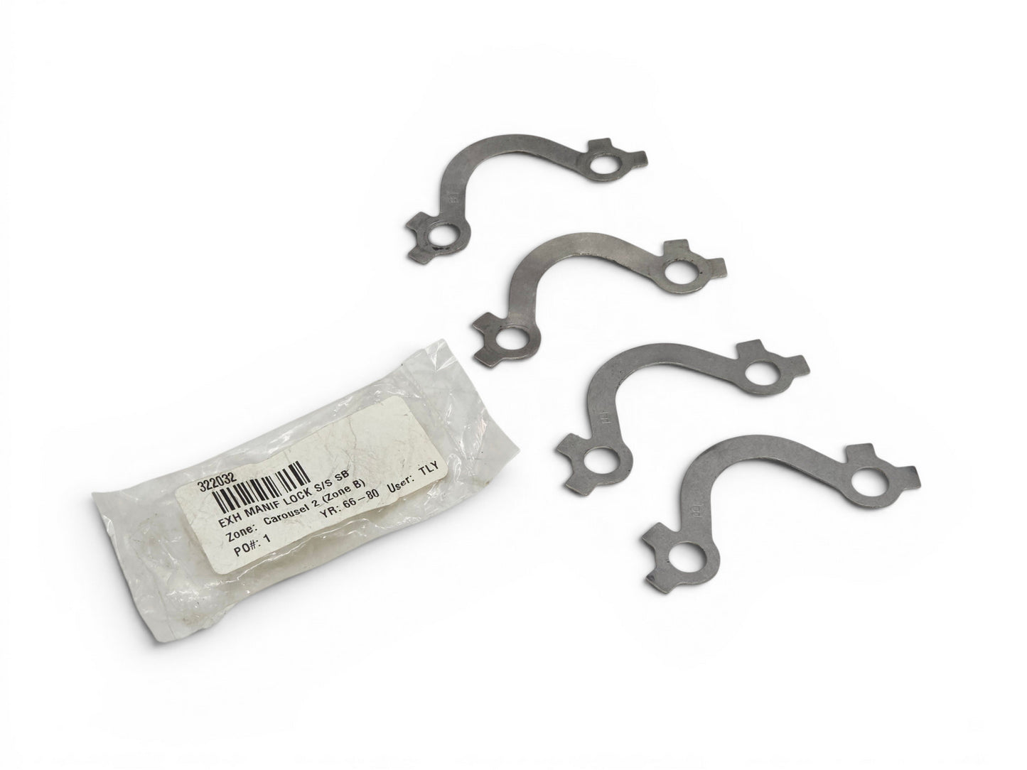 1966-1980 Corvette C2 C3 Exhaust Manifold Lock Set Stainless 327 350 - Set of 4