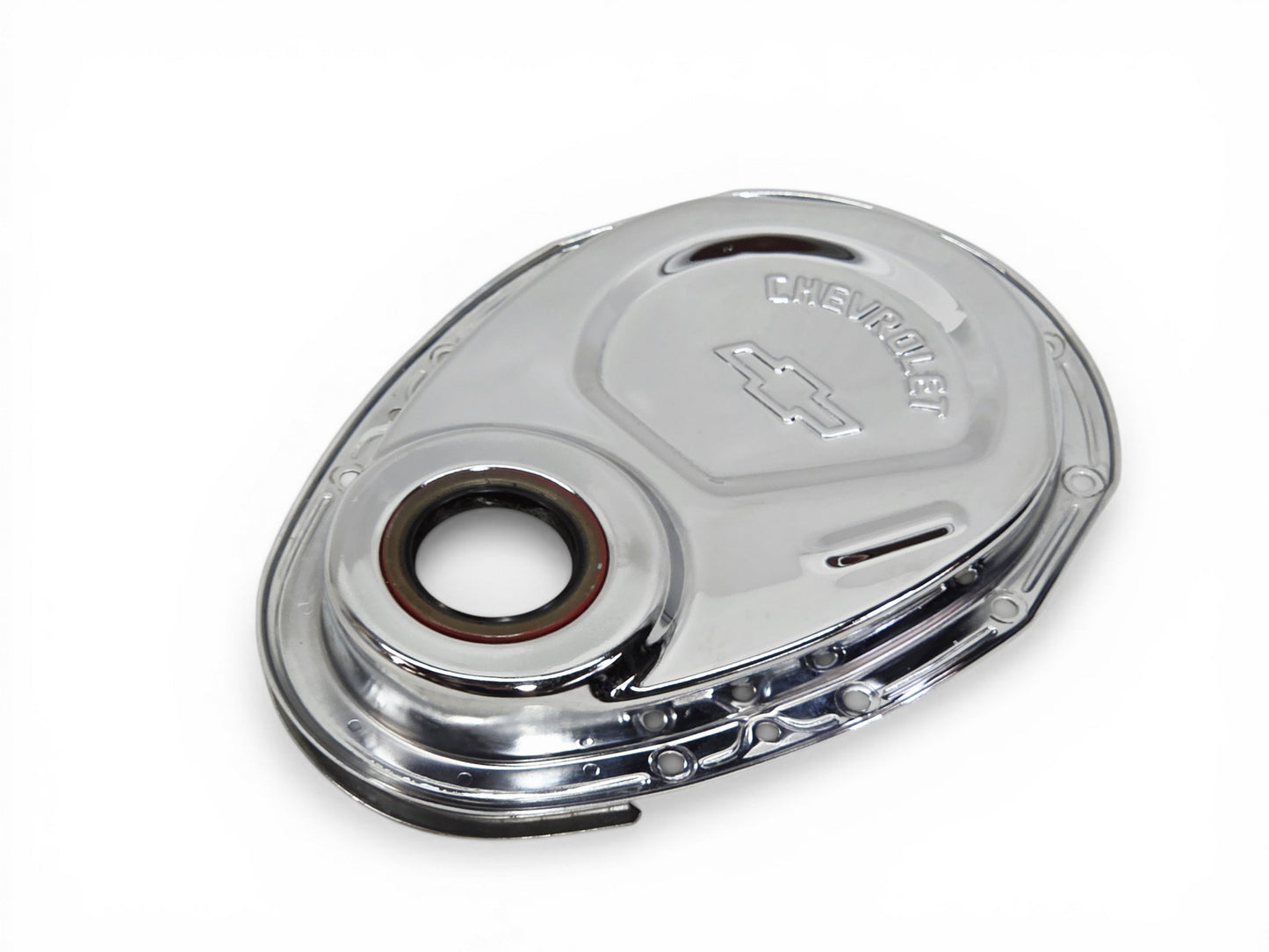 1968-1991 Corvette Small Block Chrome Timing Chain Cover Bowtie Embossed GM