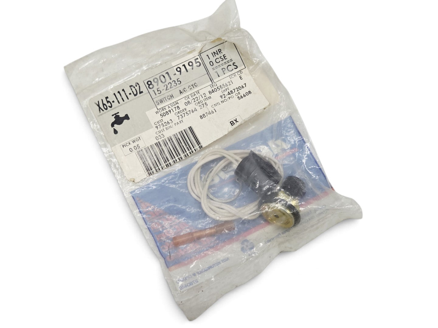 Send it Auto Parts OEM GM A/C compressor pressure switch in original packaging for 1980s GM vehicles