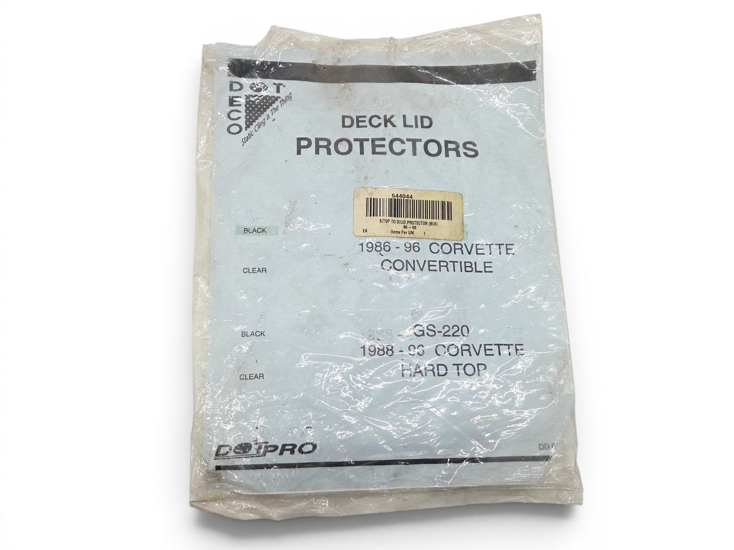 1986-1996 Corvette Convert Clear Deck Lid Protector Soft Top Auxilary Hardtop