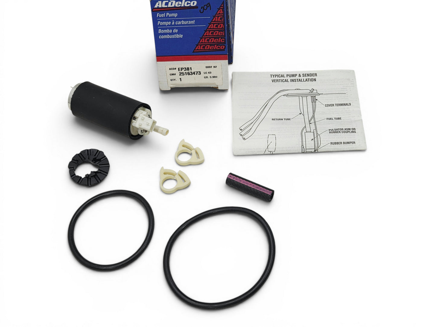 1992-1996 Corvette Fuel Pump Kit With Clamp Seals and Baffle OEM GM 25163473