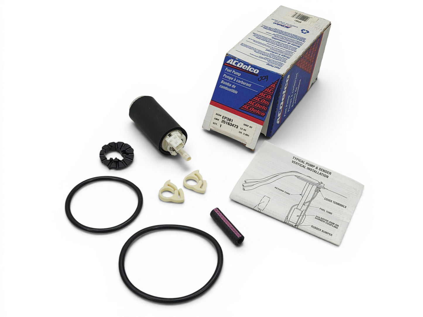 1992-1996 Corvette Fuel Pump Kit With Clamp Seals and Baffle OEM GM 25163473