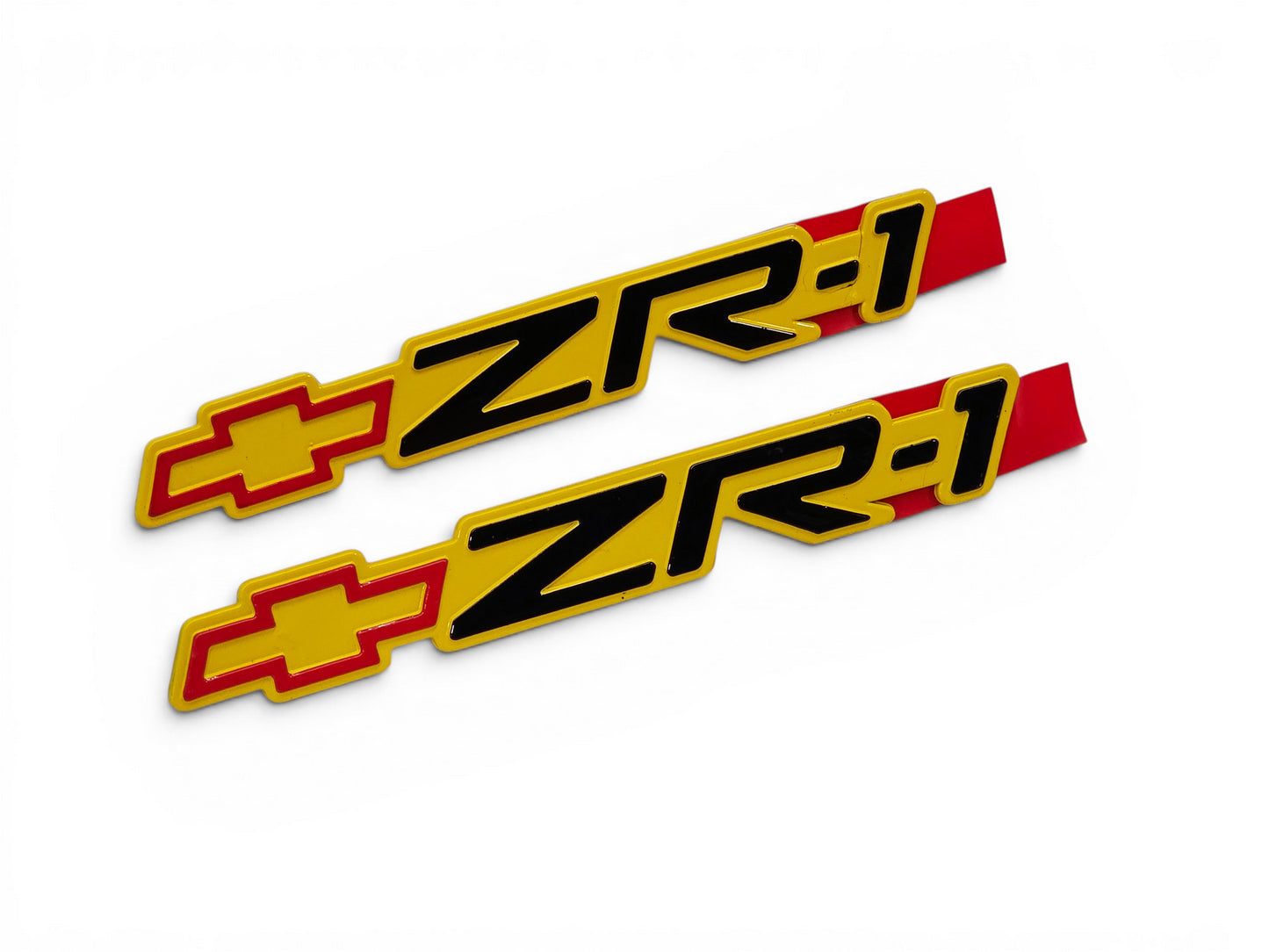 1991-1992 Corvette C4 ZR-1 Emblem Yellow - Blemished Pair