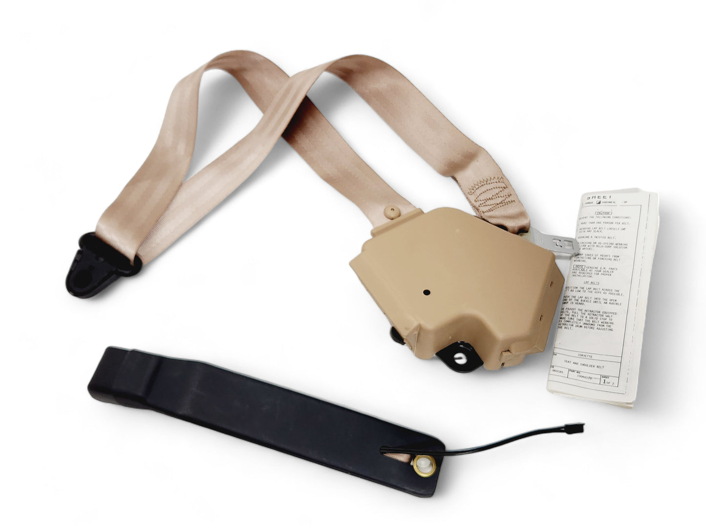 1995-1996 Chevy Corvette Coupe Driver Side Seat Belt Tan Brown OEM GM 12524345