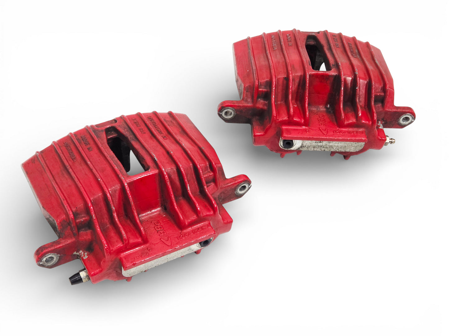 1997-2004 Chevy Corvette C5 Z06 Red Front Brake Calipers Pair OEM GM