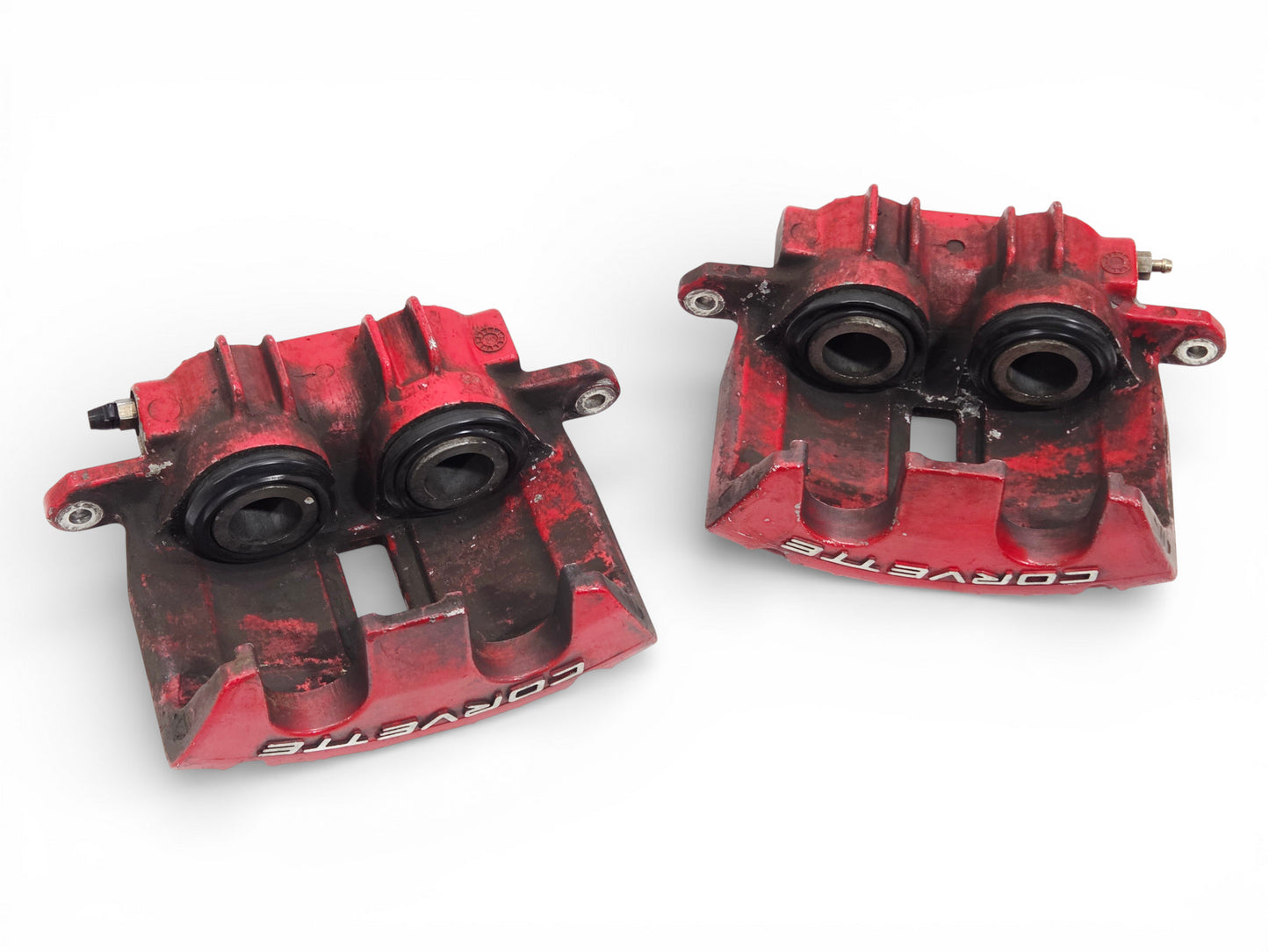 1997-2004 Chevy Corvette C5 Z06 Red Front Brake Calipers Pair OEM GM