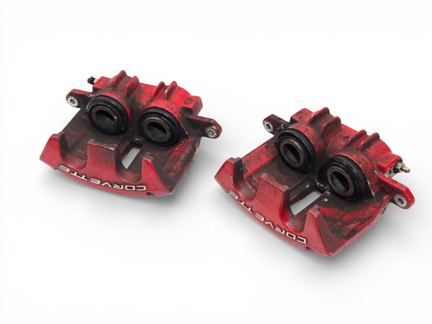 1997-2004 Chevy Corvette C5 Z06 Red Front Brake Calipers Pair OEM GM