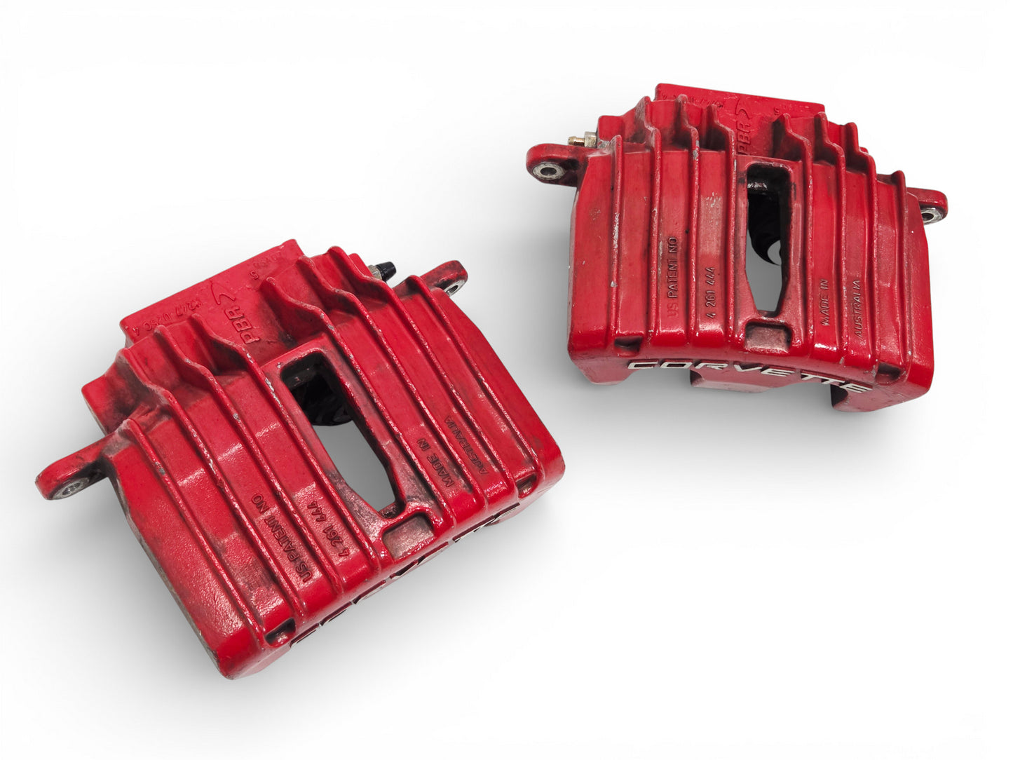 1997-2004 Chevy Corvette C5 Z06 Red Front Brake Calipers Pair OEM GM