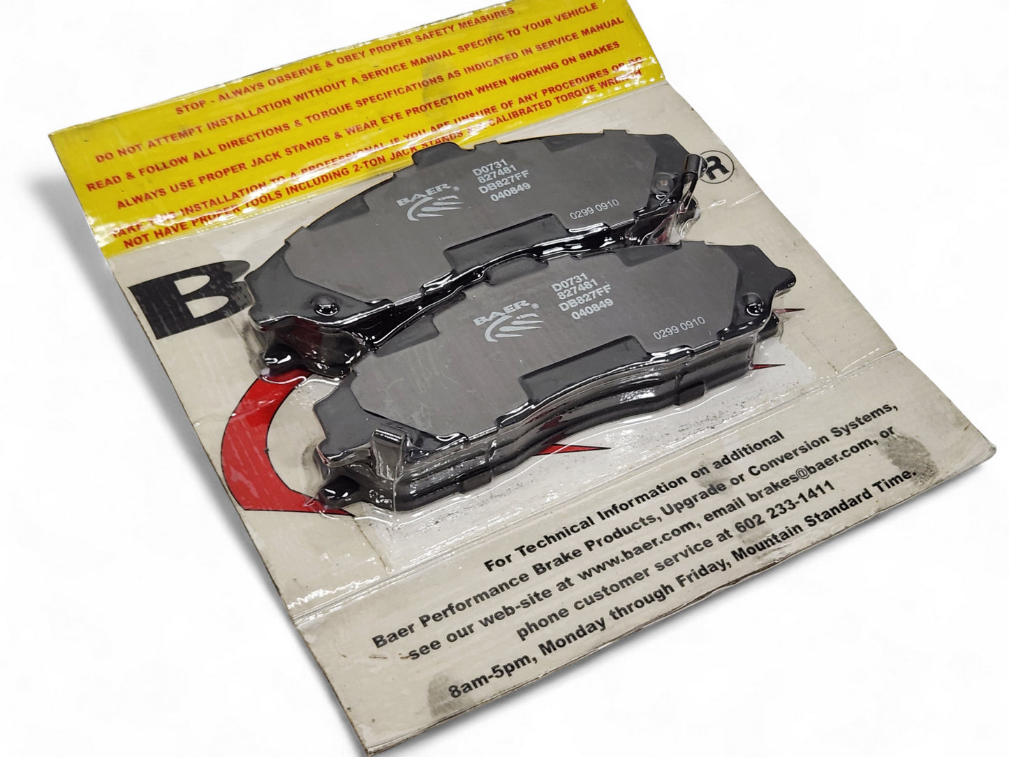 1997-2004 Corvette C5 and C6 Base - Baer Decela Front Brake Pads D0731