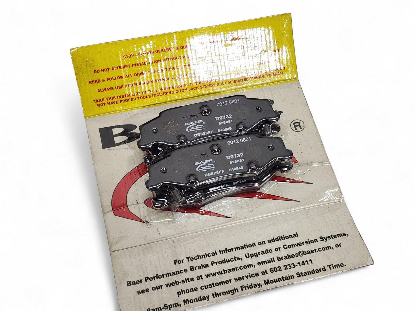 1997-2004 Corvette C5 and C6 Base - Baer Decela Rear Brake Pads D0732