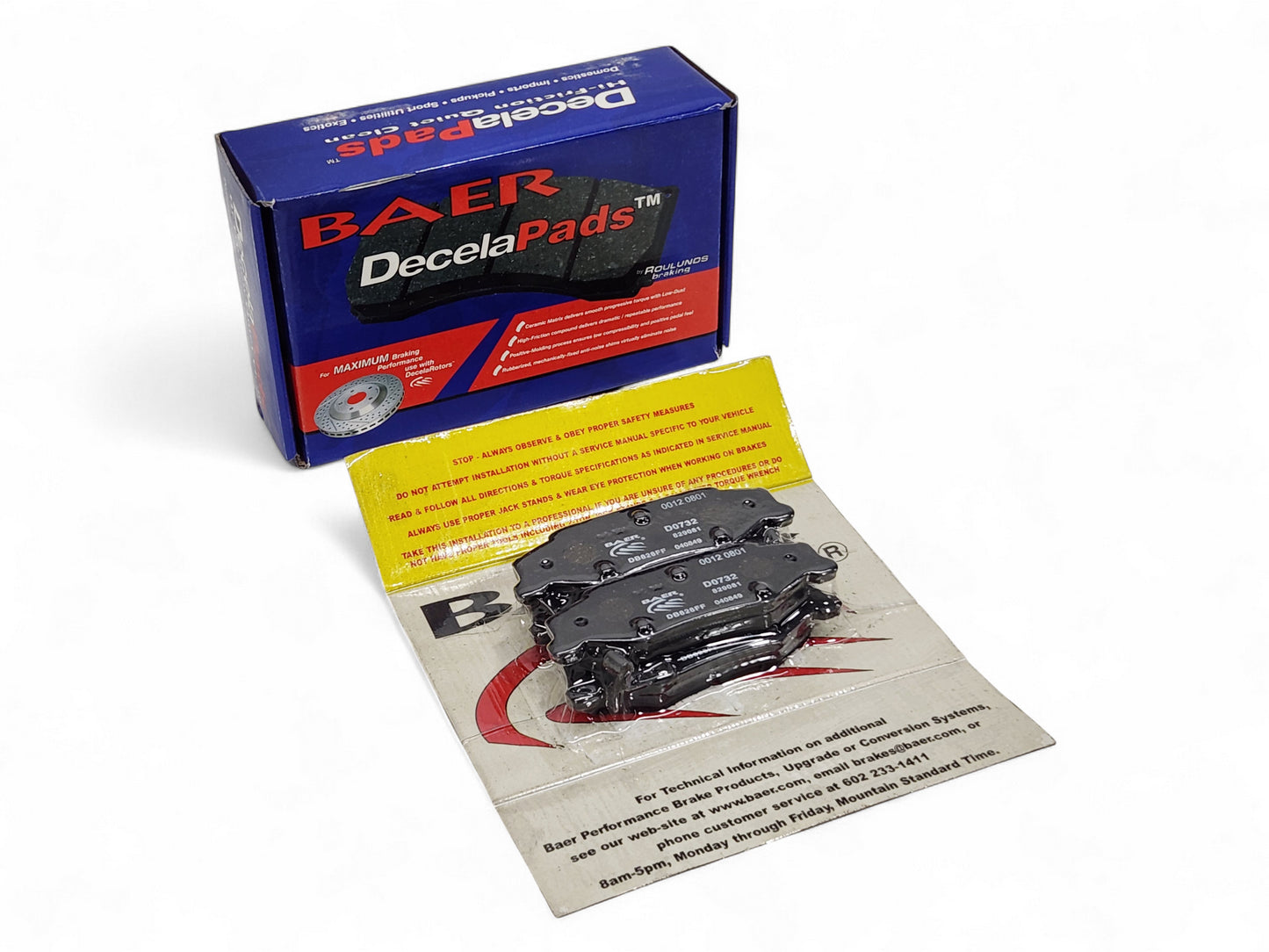 1997-2004 Corvette C5 and C6 Base - Baer Decela Rear Brake Pads D0732