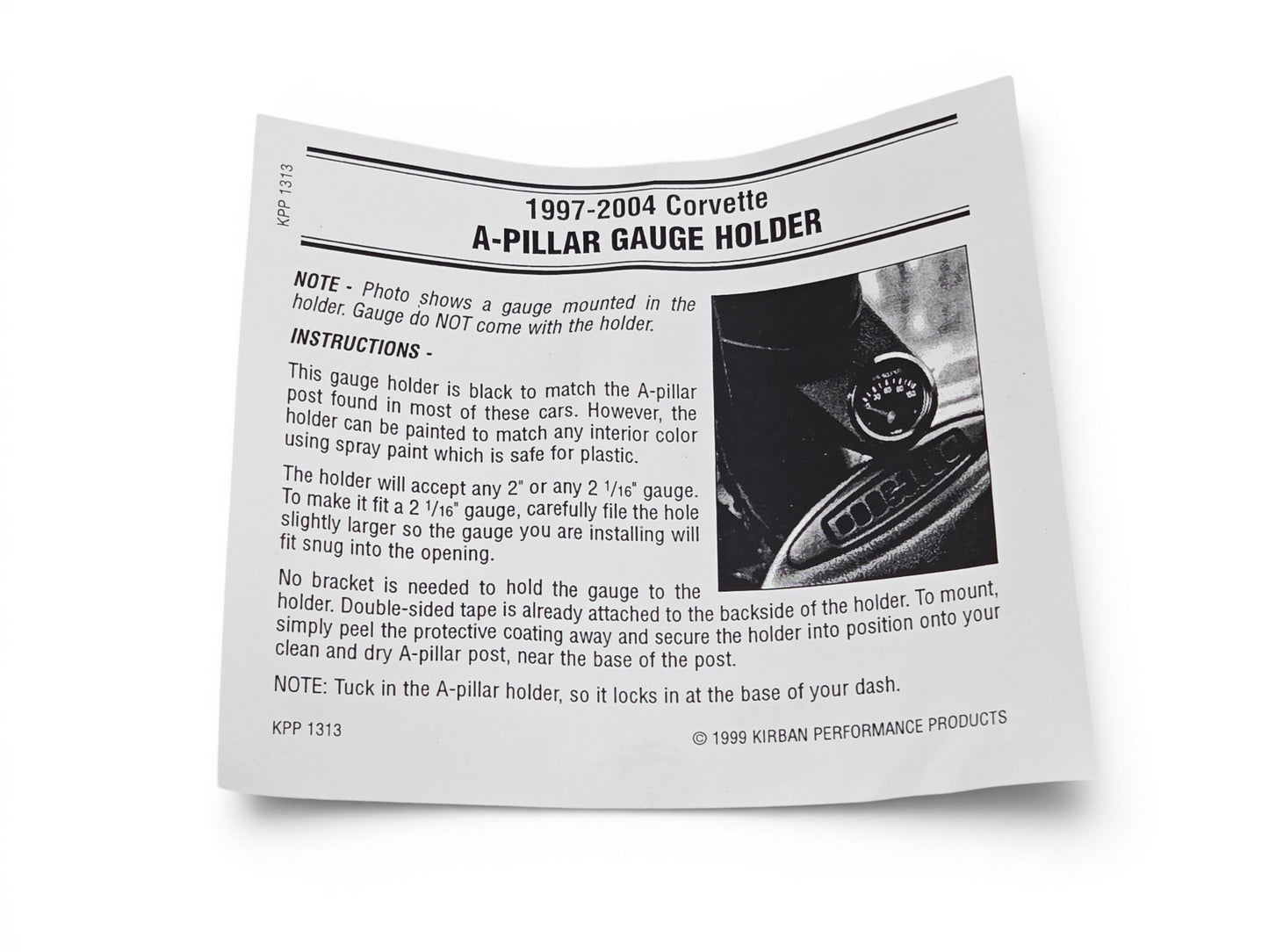 1997-2004 Corvette C5 A Pillar 2" or 2 1/16" Gauge Holder - Kirban Performance