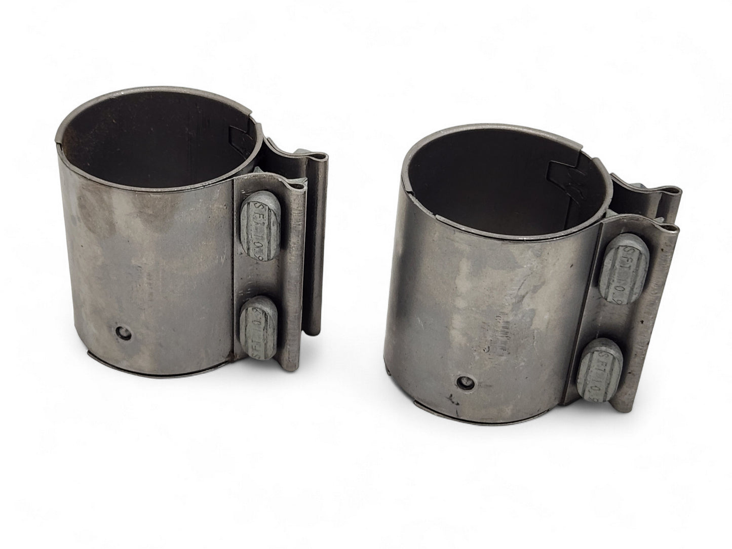 2.75" Stainless Torca Exhaust Sleeve Coupler Barrel Band Clamp - Pair of 2
