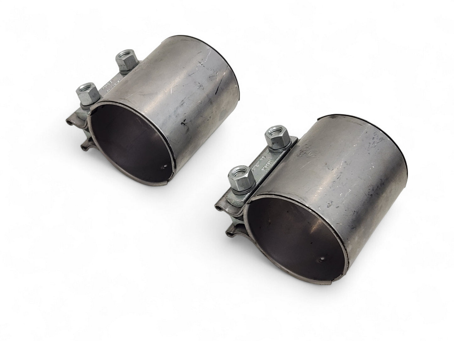 2.75" Stainless Torca Exhaust Sleeve Coupler Barrel Band Clamp - Pair of 2