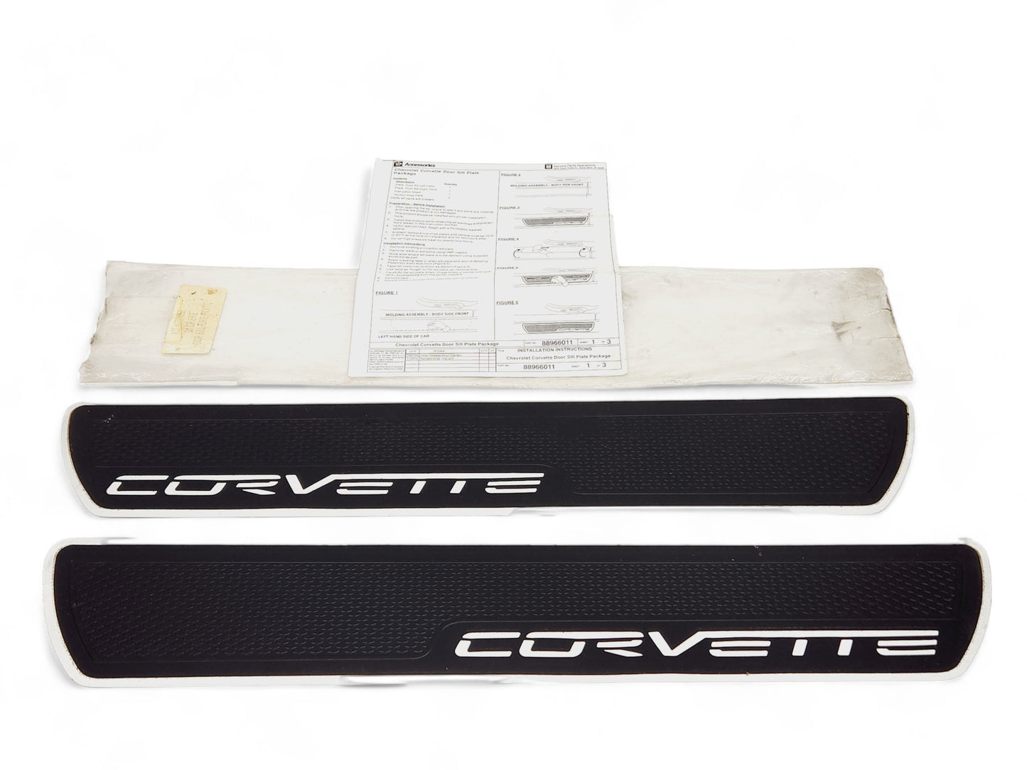 2005-2013 Chevy Corvette C6 Brushed Aluminum Door Sills OEM GM 17800062