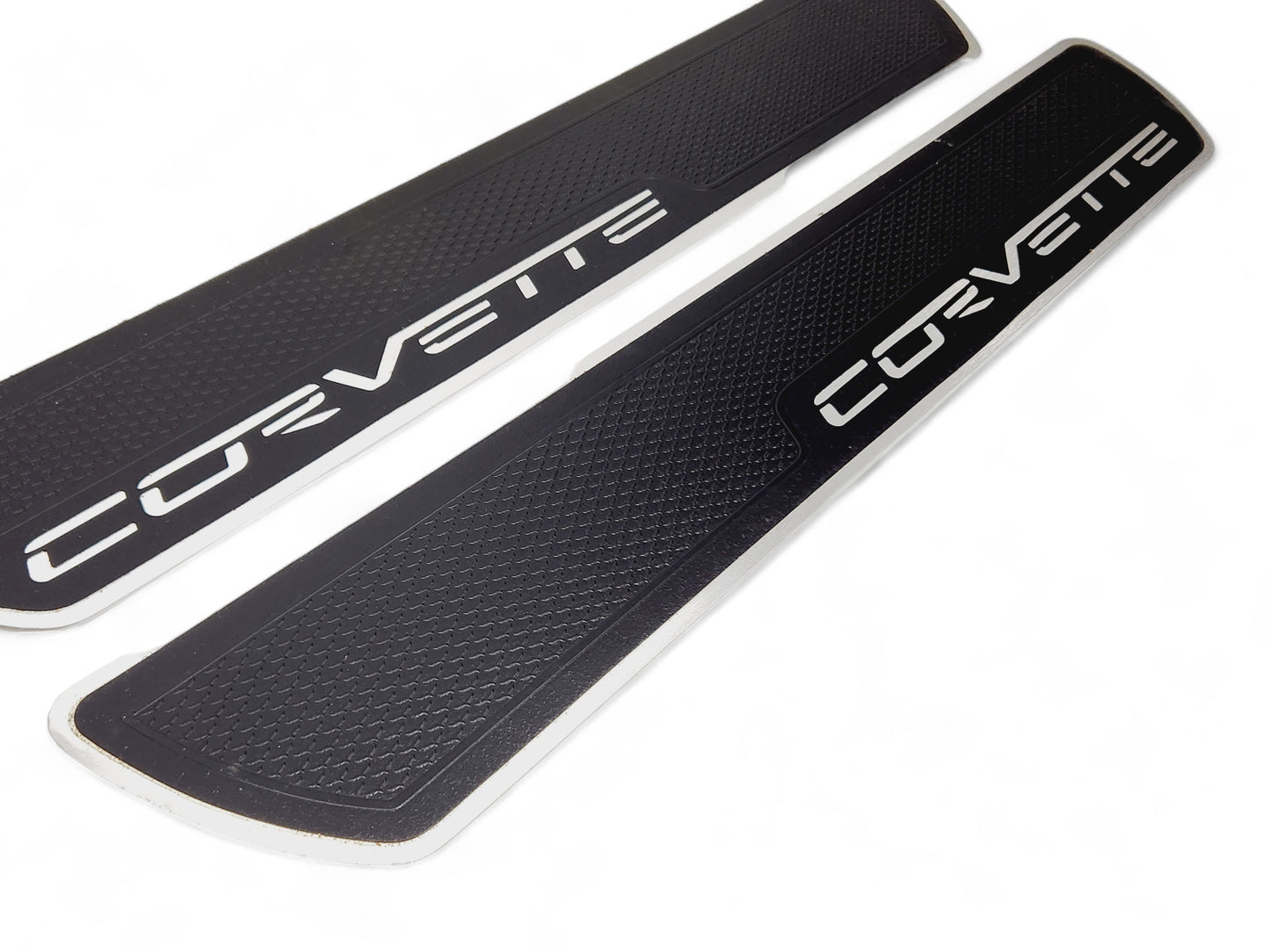 2005-2013 Chevy Corvette C6 Brushed Aluminum Door Sills OEM GM 17800062