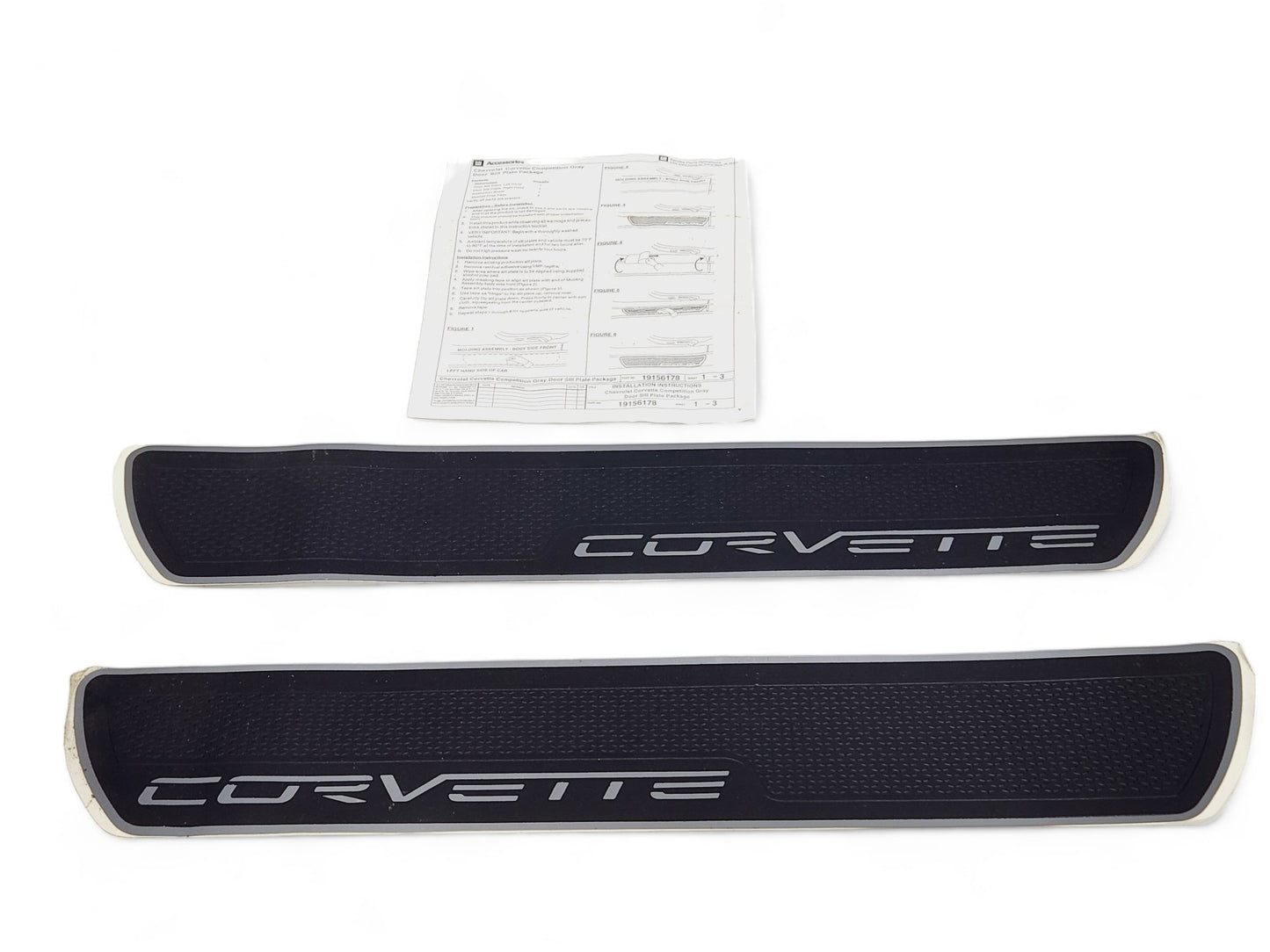 2005-2013 Chevy Corvette C6 Gunmetal Door Sills OEM GM 17802223